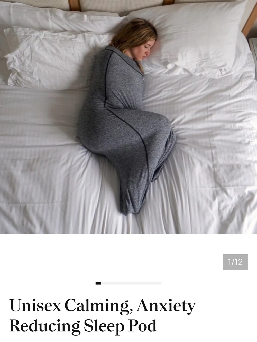 Gray hug sleep, medium new - Picture 2 of 3